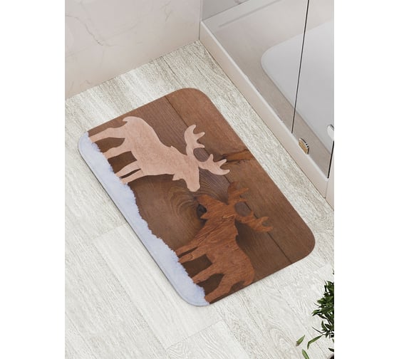 Коврик противоскользящий JoyArty "Пара лосей" для ванной, сауны, бассейна, bath_23358 1