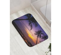 Коврик противоскользящий JoyArty "Пляж с пальмами на закате" для ванной, сауны, бассейна, bath_4491