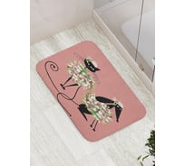 Коврик противоскользящий JoyArty "Цветочные питомцы" для ванной, сауны, бассейна, bath_378534