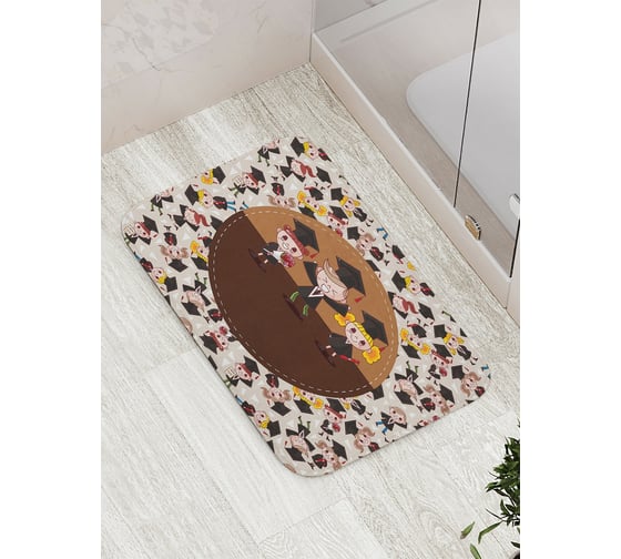 Коврик противоскользящий JoyArty "Выпусники" для ванной, сауны, бассейна, bath_4508 1