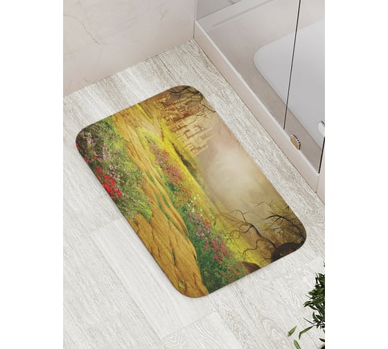 Коврик противоскользящий JoyArty "Замок в тумане" для ванной, сауны, бассейна, bath_244917 1