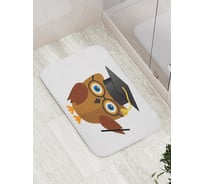 Коврик противоскользящий JoyArty "Сова-ученый" для ванной, сауны, бассейна, bath_4505