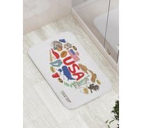 Коврик противоскользящий JoyArty "Символы любви к Америке" для ванной, сауны, бассейна, bath_4624