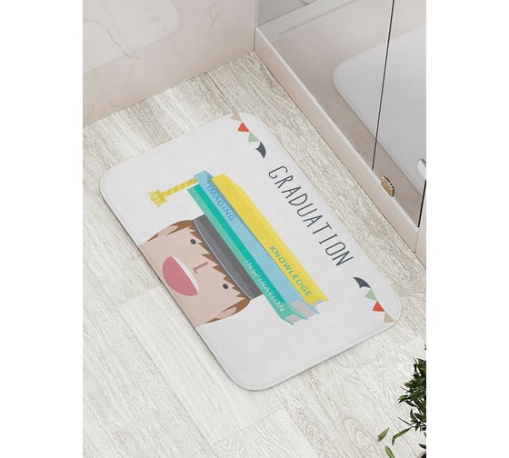Коврик противоскользящий JoyArty "Образование" для ванной, сауны, бассейна, bath_4608