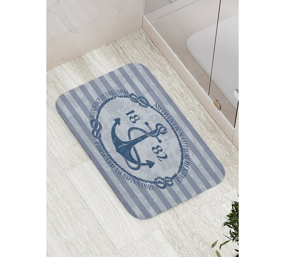 Коврик противоскользящий JoyArty "Морская эмблема с анкером" для ванной, сауны, бассейна, bath_4623 1