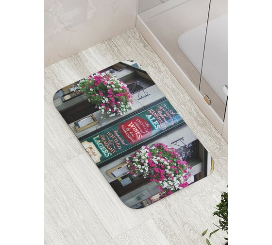 Коврик противоскользящий JoyArty "Цветы у входа" для ванной, сауны, бассейна, bath_2298 1