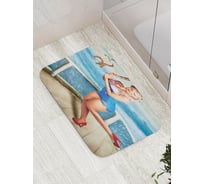 Коврик противоскользящий JoyArty "Путешественница Мэрил" для ванной, сауны, бассейна, bath_2745
