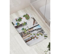 Коврик противоскользящий JoyArty "Белые улочки Андалусии" для ванной, сауны, бассейна, bath_2748