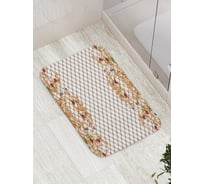 Коврик противоскользящий JoyArty "Цветочные края" для ванной, сауны, бассейна, bath_2667