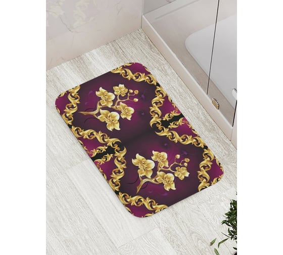 Коврик противоскользящий JoyArty "Золотые орхидеи" для ванной, сауны, бассейна, bath_2675 1