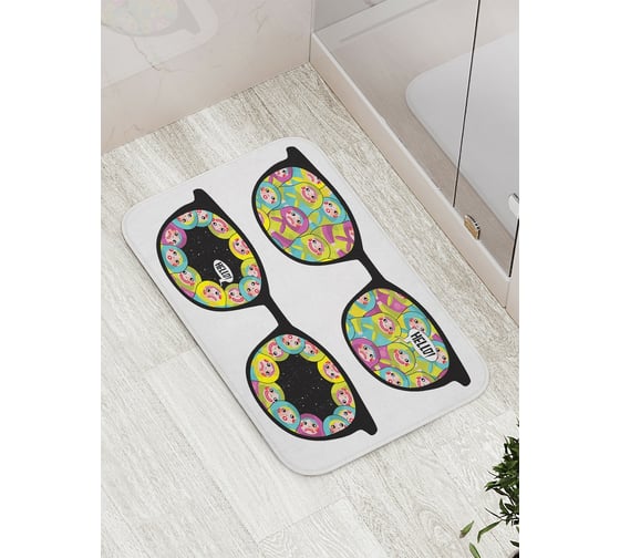 Коврик противоскользящий JoyArty "Прикольные очки" для ванной, сауны, бассейна, bath_2706 1