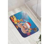 Коврик противоскользящий JoyArty "Осьминог с подарками" для ванной, сауны, бассейна, bath_5691