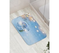 Коврик противоскользящий JoyArty "Снеговик под елочкой" для ванной, сауны, бассейна, bath_5548