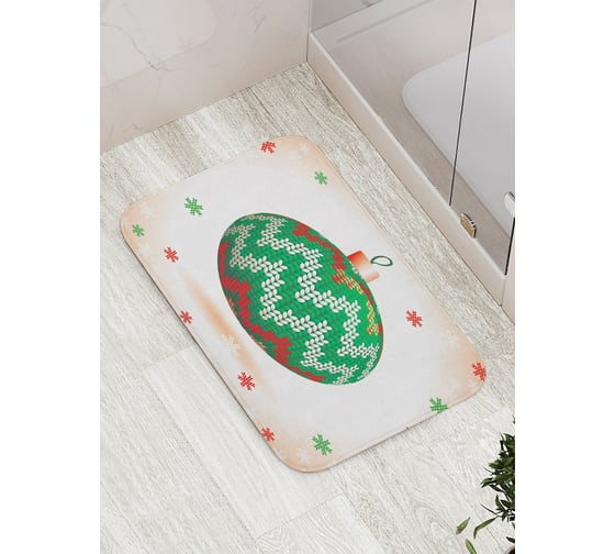 Коврик противоскользящий JoyArty "Вязаный елочный шар" для ванной, сауны, бассейна, bath_5554 1