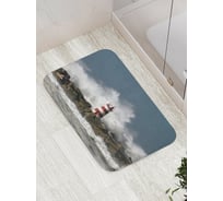 Коврик противоскользящий JoyArty "Маяк перед волной" для ванной, сауны, бассейна, bath_5458