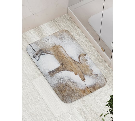 Коврик противоскользящий JoyArty "Лось из снега" для ванной, сауны, бассейна, bath_5559 1