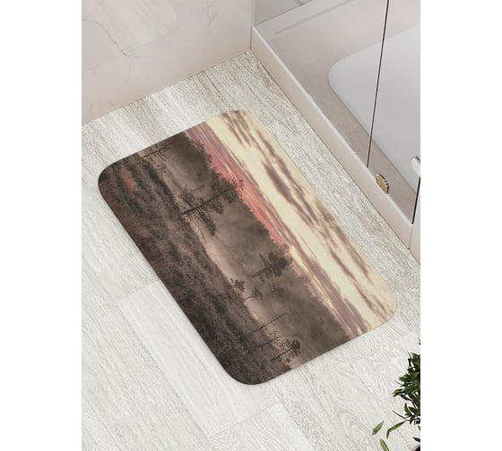 Коврик противоскользящий JoyArty "Выжженый лес" для ванной, сауны, бассейна, bath_4135 1