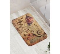 Коврик противоскользящий JoyArty "Скрипичный ключ и роза" для ванной, сауны, бассейна, bath_4912