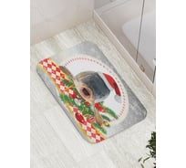 Коврик противоскользящий JoyArty "Рождественский карп с венком" для ванной, сауны, бассейна, bath_5707