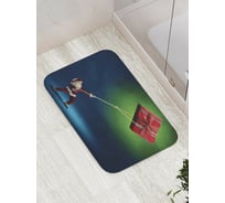 Коврик противоскользящий JoyArty "Санта тянет подарок" для ванной, сауны, бассейна, bath_5745