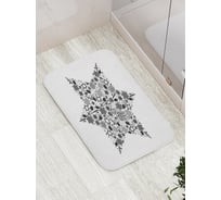 Коврик противоскользящий JoyArty "Черно-белая звезда Давида" для ванной, сауны, бассейна, bath_5860