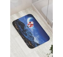 Коврик противоскользящий JoyArty "Санта на луне" для ванной, сауны, бассейна, bath_5741