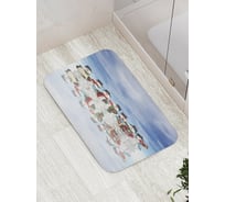 Коврик противоскользящий JoyArty "Коллектив снеговиков" для ванной, сауны, бассейна, bath_5719