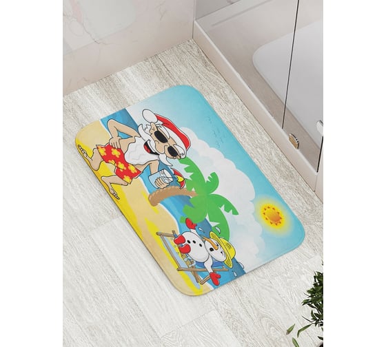Коврик противоскользящий JoyArty "Счастливый Санта" для ванной, сауны, бассейна, bath_5592 1