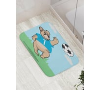 Коврик противоскользящий JoyArty "Мишка футболист" для ванной, сауны, бассейна, bath_5057
