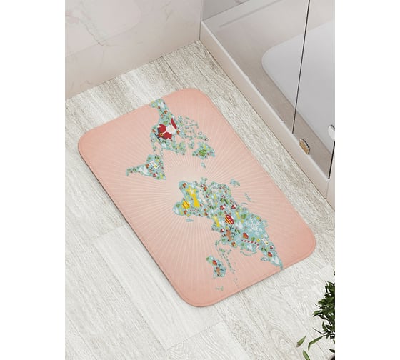 Коврик противоскользящий JoyArty "Праздничная карта" для ванной, сауны, бассейна, bath_5822 1