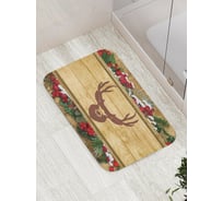 Коврик противоскользящий JoyArty "Взгляд новогоднего оленя" для ванной, сауны, бассейна, bath_5748