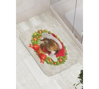 Коврик противоскользящий JoyArty "Новогодний козел" для ванной, сауны, бассейна, bath_5587