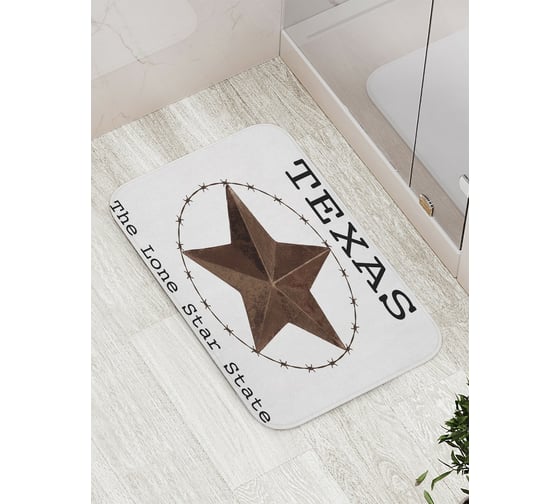 Коврик противоскользящий JoyArty "Одинокая звезда Техаса" для ванной, сауны, бассейна, bath_5605 1