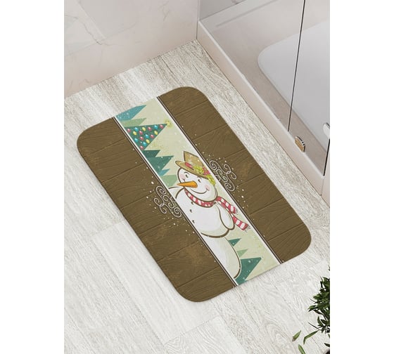 Коврик противоскользящий JoyArty "Доброта снеговика" для ванной, сауны, бассейна, bath_5713 1