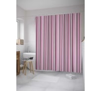 Штора (занавеска) для ванной JoyArty "Нежные полосы" из сатена, 180х200 см с крючками, sc_32208