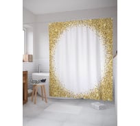 Штора (занавеска) для ванной JoyArty "Золотая пыль" из сатена, 180х200 см с крючками, sc_290625