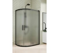 Душевой уголок GuteWetter GWMPKB018RB 100x95x200 см, цвет фурнитуры черный матовый, цвет стекла матовый, стекло закаленное 6 мм, открывание двери левое / правое 4698031923557