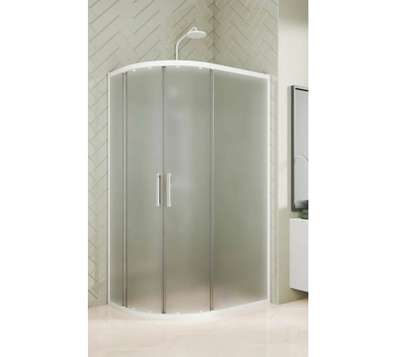 Душевой уголок GuteWetter GWMPKB018RB 105x80x200 см, цвет фурнитуры белый матовый, цвет стекла матовый, стекло закаленное 6 мм, открывание двери левое / правое 4698032688332 1