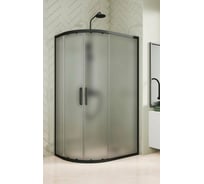 Душевой уголок GuteWetter GWMPKB018RB 105x80x200 см, цвет фурнитуры черный матовый, цвет стекла матовый, стекло закаленное 6 мм, открывание двери левое / правое 4698031923328