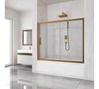 Шторка на ванну GuteWetter GWMPKB019P2 160x150 см, цвет фурнитуры бронзовый, цвет стекла бесцветный, стекло закаленное 6 мм, открывание двери левое/правое 4698031294831