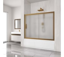 Шторка на ванну GuteWetter GWMPKB019P2 130x150 см, цвет фурнитуры бронзовый, цвет стекла матовый, стекло закаленное 6 мм, открывание двери левое/правое 4698031294886