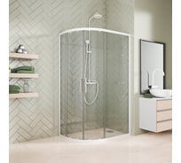 Душевой уголок GuteWetter GWMPKB018RB 105x95x200 см, цвет фурнитуры белый матовый, цвет стекла бесцветный, стекло закаленное 6 мм, открывание двери левое/правое 4698032688448