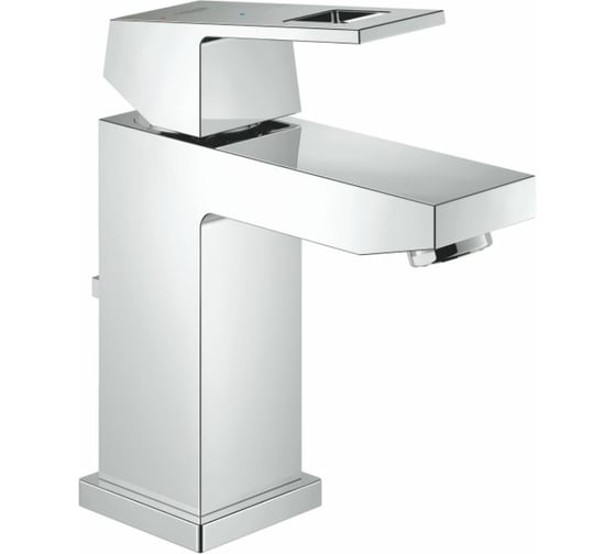 Однорычажный смеситель для раковины GROHE Eurocube со слив гарнитуром, с энергосберегающим картриджем 2339000E