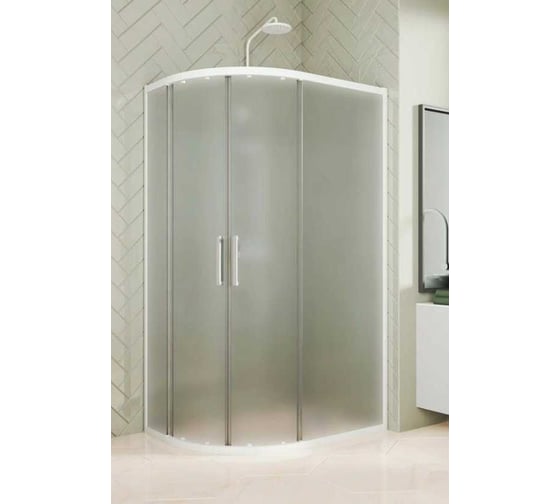 Душевой уголок GuteWetter GWMPKB018RB 120x110x200 см, цвет фурнитуры белый матовый, цвет стекла матовый, стекло закаленное 6 мм, открывание двери левое/правое 4698032689285 1