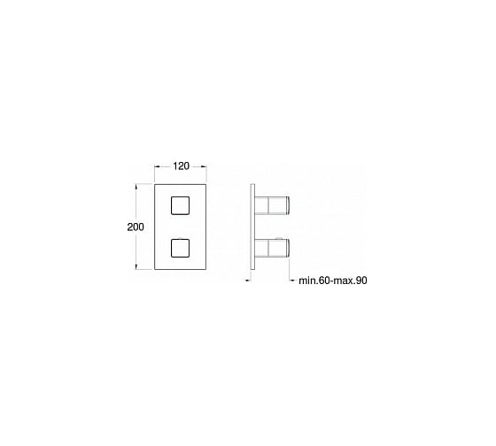 Внешняя часть термостатического смесителя CRISTINA Thermostatic external parts XQ75251