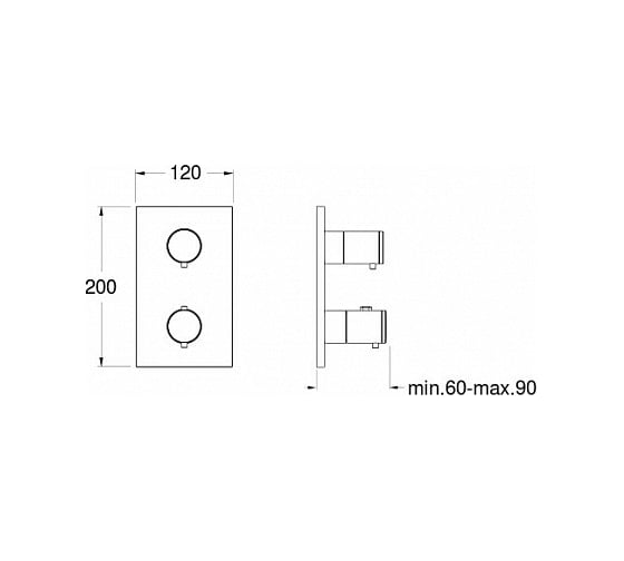 Внешняя часть термостатического смесителя CRISTINA Thermostatic external parts XT75251
