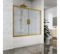 Шторка на ванну GuteWetter GWMPKB019P4 195x150 см, цвет фурнитуры бронзовый, цвет стекла матовый, стекло закаленное 6 мм, открывание двери левое / правое 4698031293414