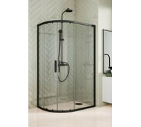 Душевой уголок GuteWetter GWMPKB018RB 130x100x200 см, цвет фурнитуры черный матовый, цвет стекла бесцветный, стекло закаленное 6 мм, открывание двери левое / правое 4698031923120