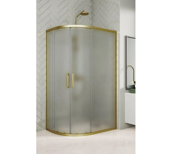 Душевой уголок GuteWetter GWMPKB018RB 100x80x200 см, цвет фурнитуры бронзовый, цвет стекла матовый, стекло закаленное 6 мм, открывание двери левое / правое 4698032688196