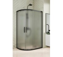 Душевой уголок GuteWetter GWMPKB018RB 125x120x200 см, цвет фурнитуры черный матовый, цвет стекла матовый, стекло закаленное 6 мм, открывание двери левое / правое 4698031923809
